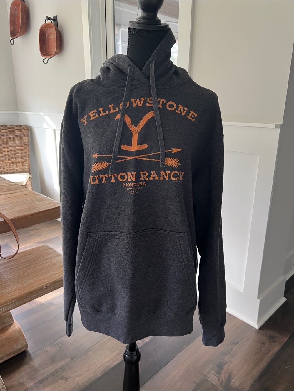 Yellowstone Dutton Ranch Charcoal Graphic Hoodie Sweatshirt